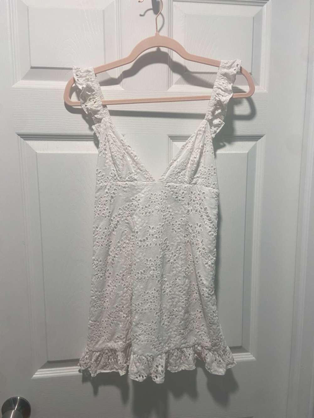 MAJORELLE White Embroidered Eyelet Dress
